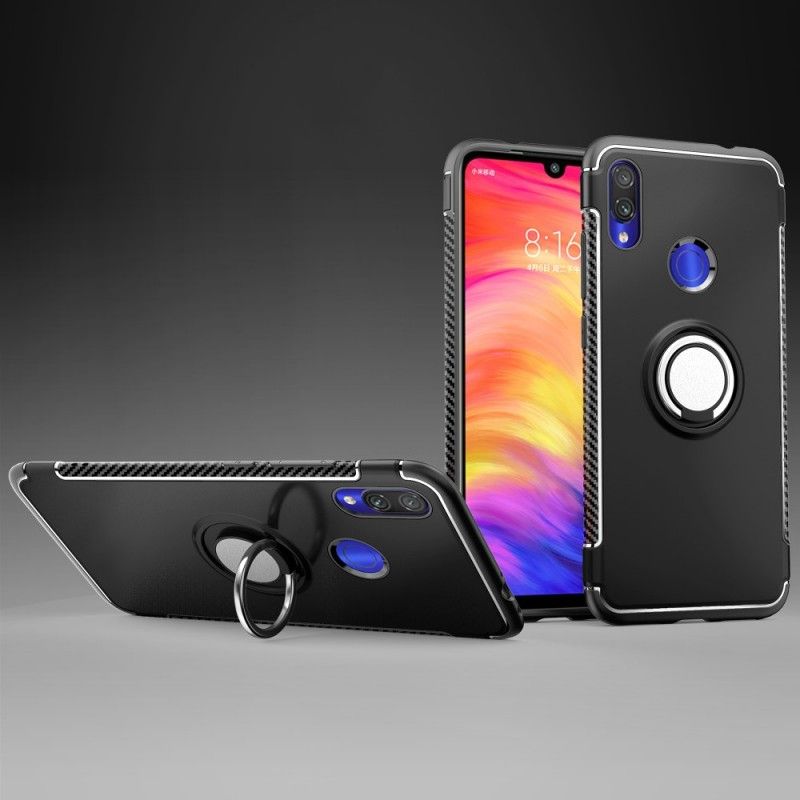 Cover for Xiaomi Redmi Note 7 Sort Kulfiberring