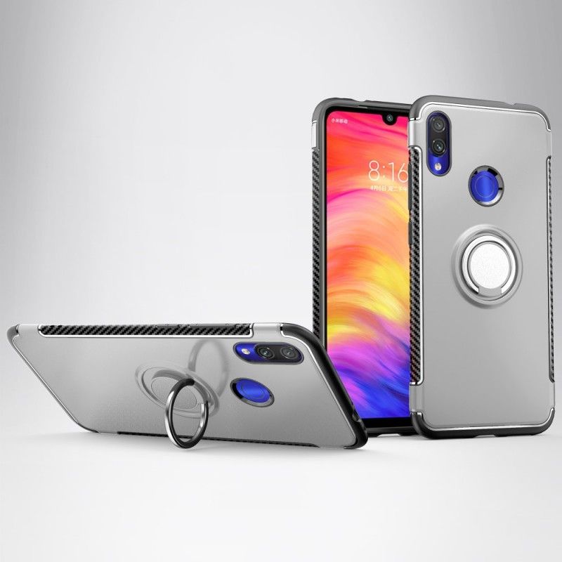 Cover for Xiaomi Redmi Note 7 Sort Kulfiberring