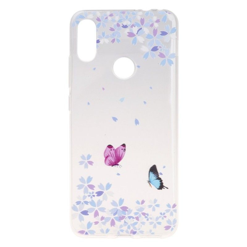 Cover Xiaomi Redmi Note 7 Gennemsigtige Sommerfugle Og Blomster