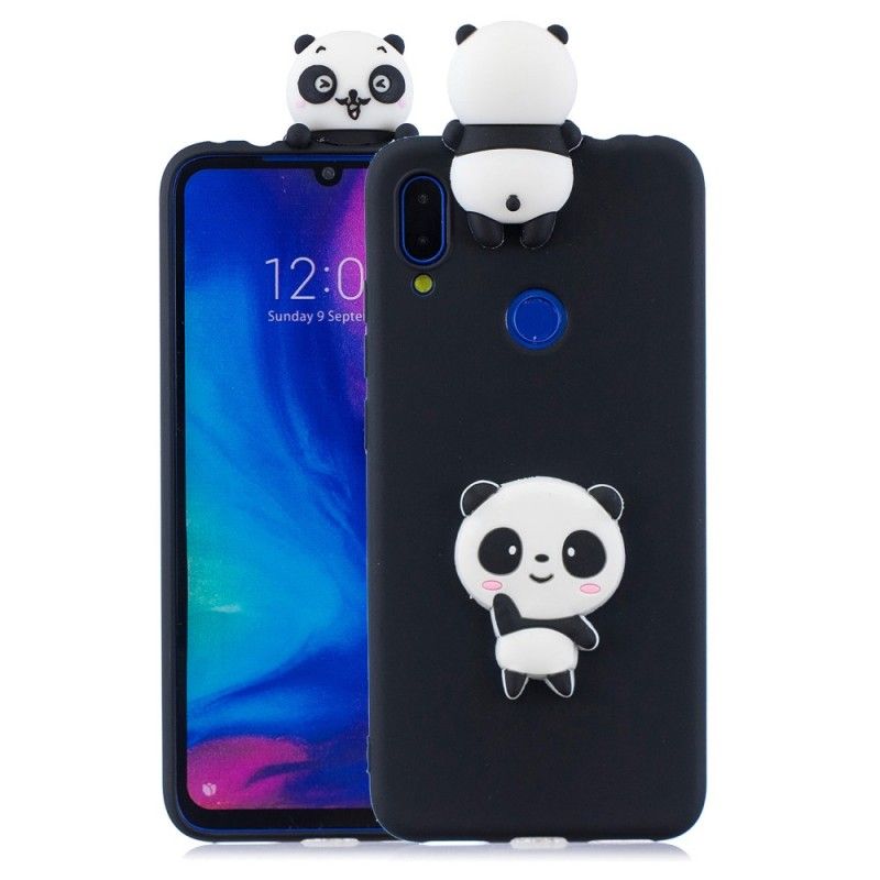 Cover Xiaomi Redmi Note 7 Sort 3D Min Panda Beskyttelse