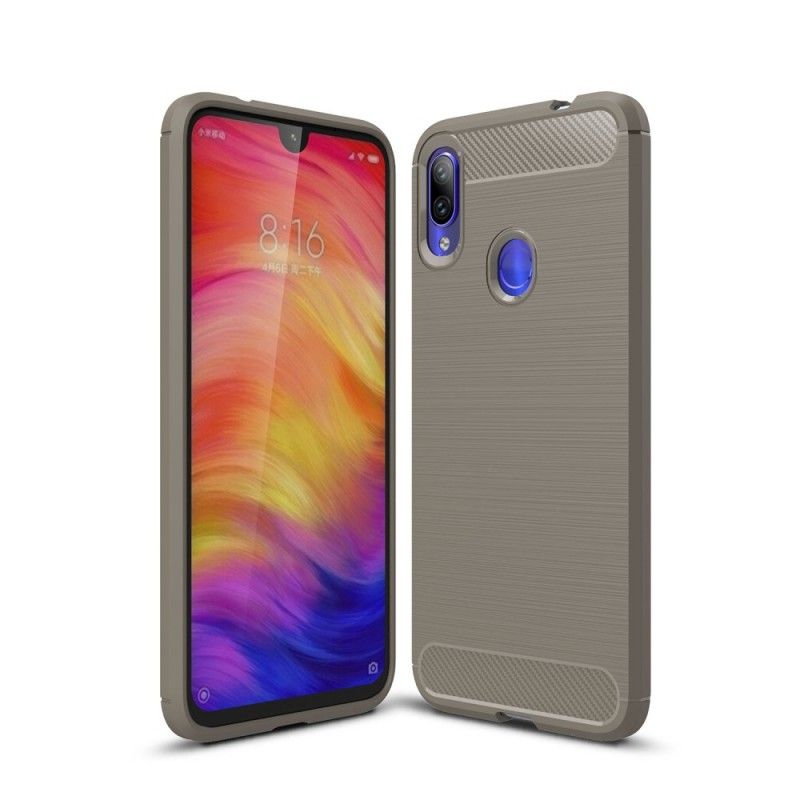 Cover Xiaomi Redmi Note 7 Sort Børstet Kulfiber