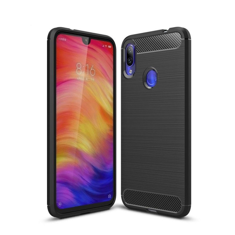 Cover Xiaomi Redmi Note 7 Sort Børstet Kulfiber