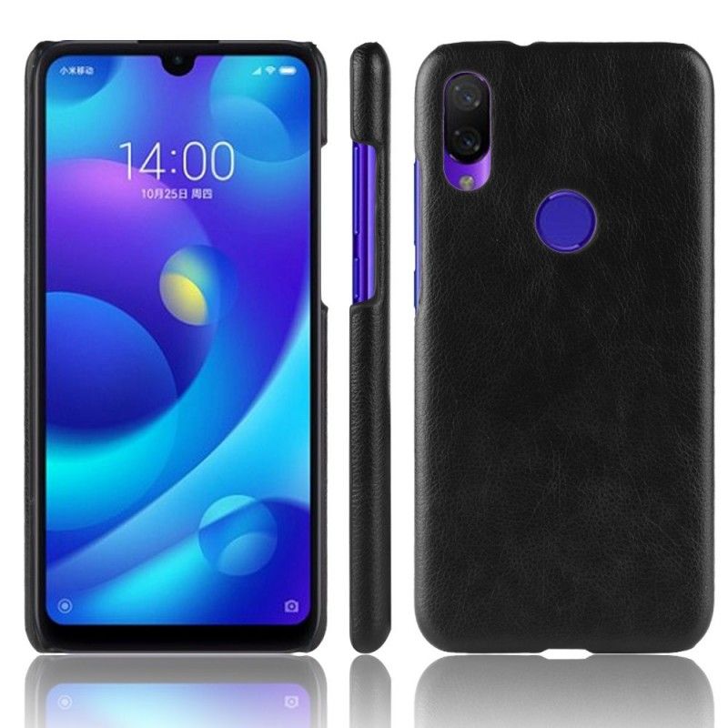 Cover Xiaomi Redmi Note 7 Sort Lychee-Lædereffekt