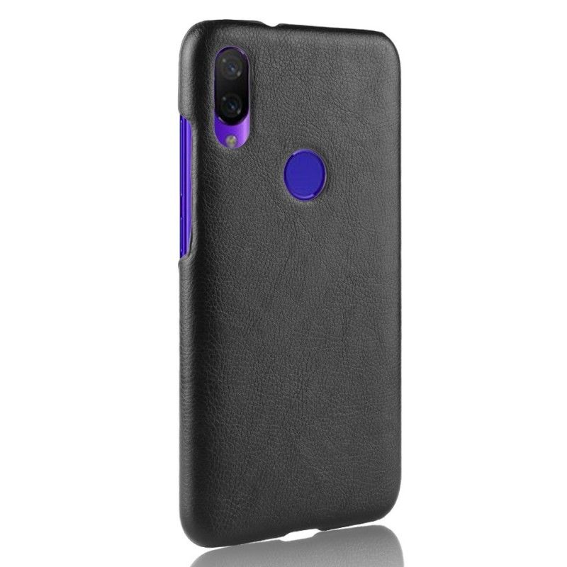 Cover Xiaomi Redmi Note 7 Sort Lychee-Lædereffekt