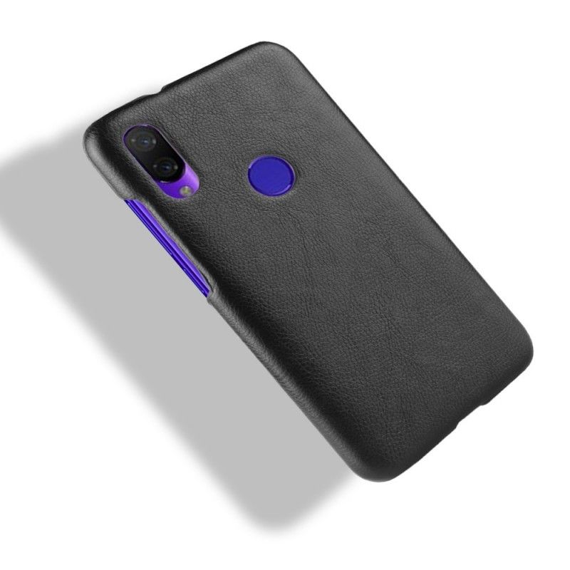 Cover Xiaomi Redmi Note 7 Sort Lychee-Lædereffekt