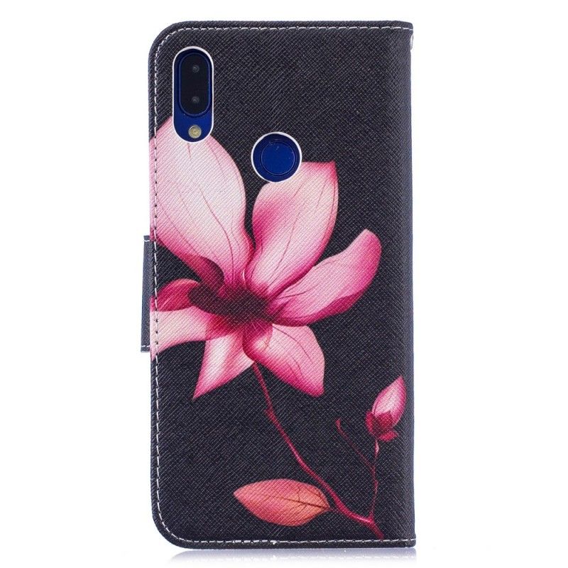 Flip Cover Læder for Xiaomi Redmi Note 7 Lyserød Blomst