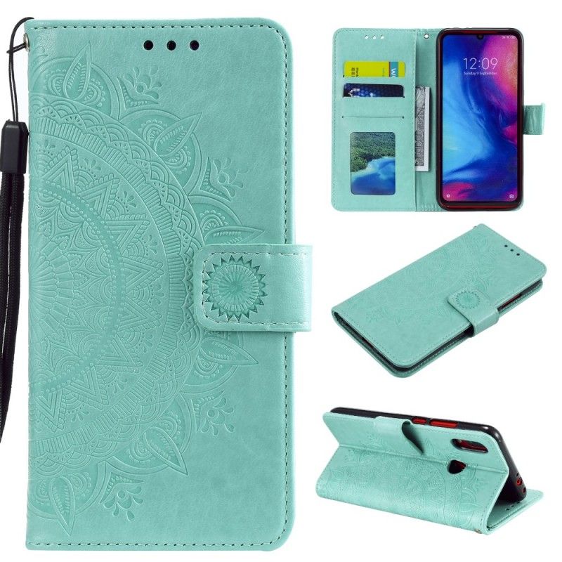 Flip Cover Læder Xiaomi Redmi Note 7 Grå Solmandala