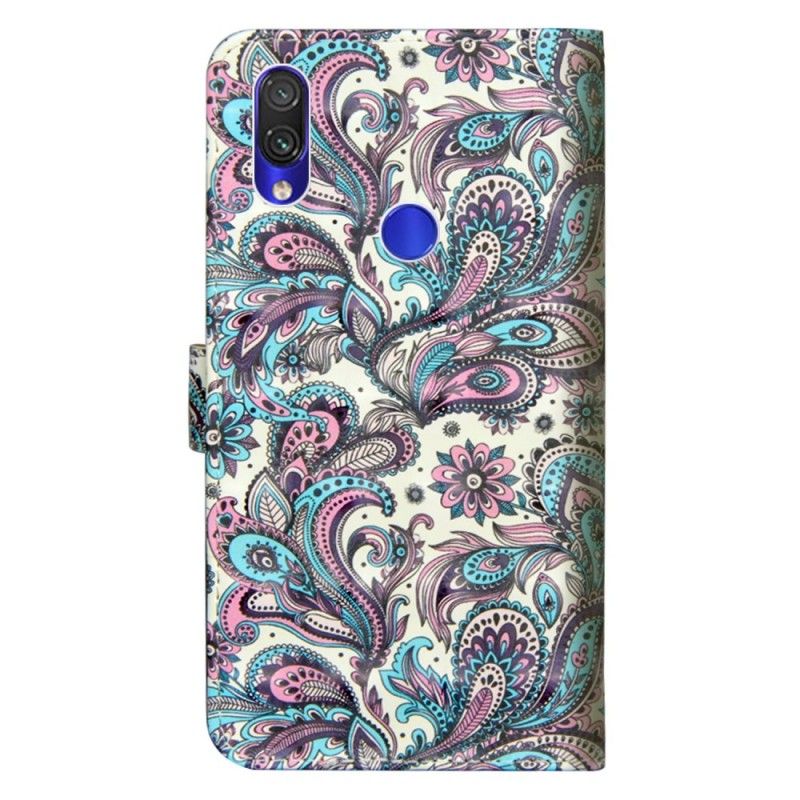 Flip Cover Læder Xiaomi Redmi Note 7 Mønstrede Blomster Beskyttelse