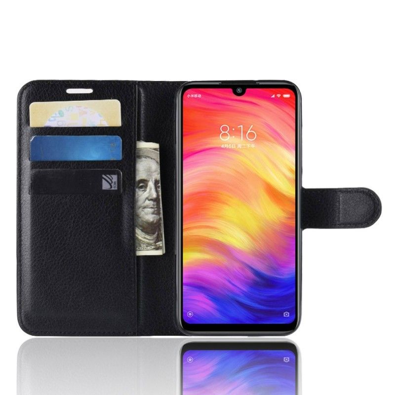 Flip Cover Læder Xiaomi Redmi Note 7 Sort Klassisk Beskyttelse