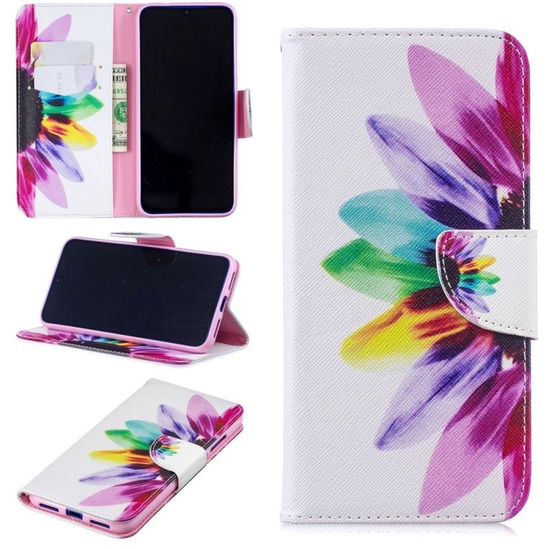 Flip Cover Xiaomi Redmi Note 7 Mobilcover Akvarelblomst