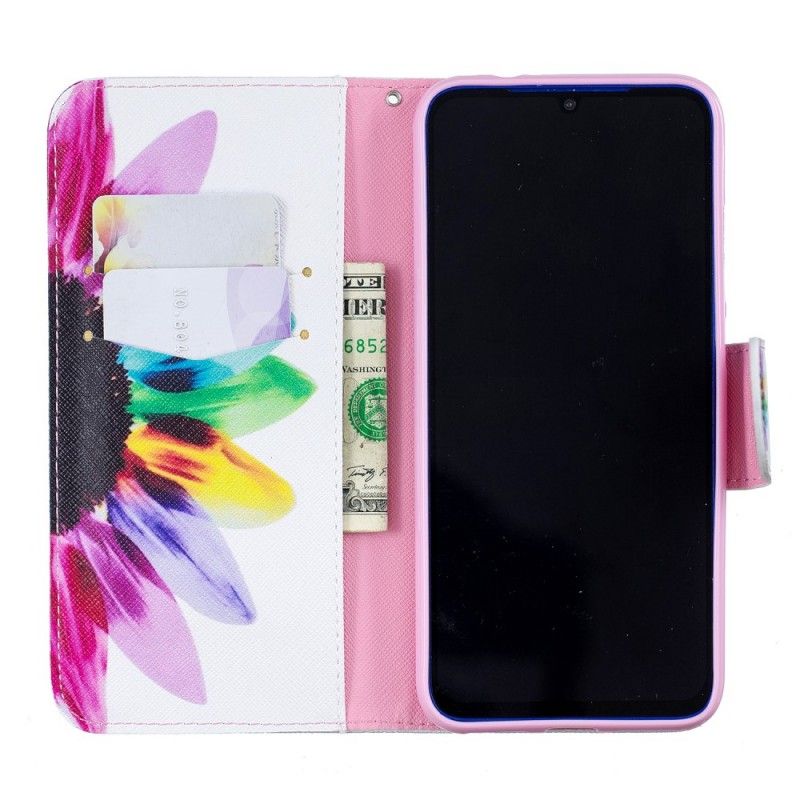 Flip Cover Xiaomi Redmi Note 7 Mobilcover Akvarelblomst