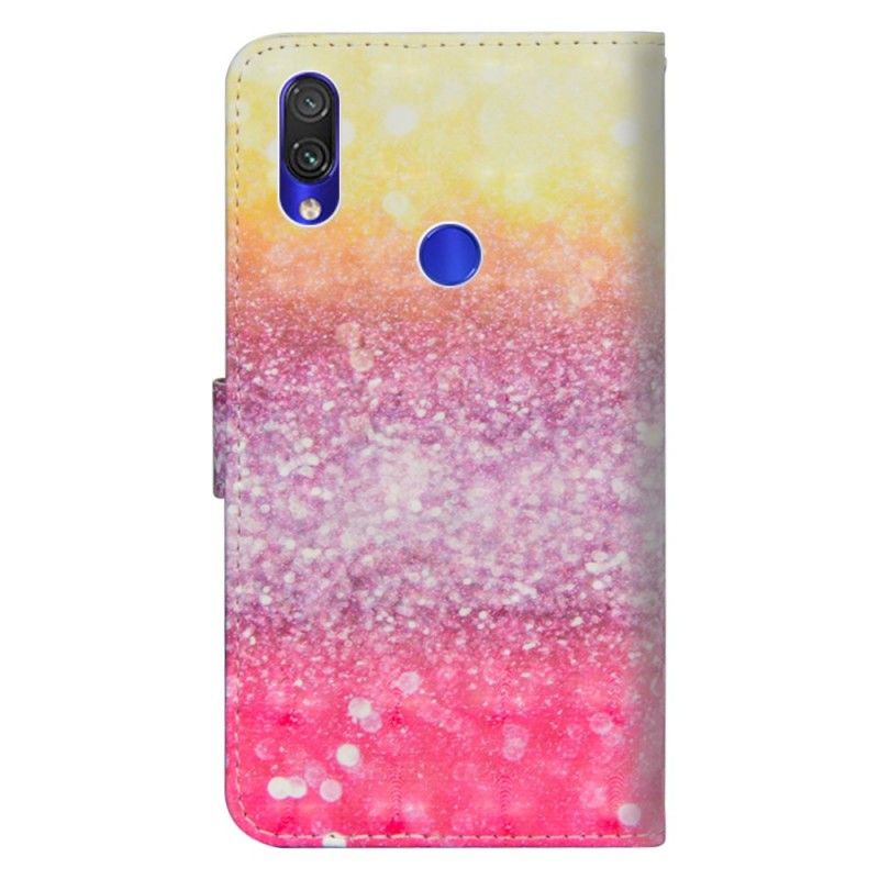 Flip Cover Xiaomi Redmi Note 7 Mobilcover Gradient Magenta Glitter