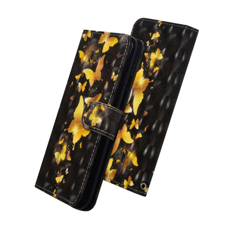 Flip Cover Xiaomi Redmi Note 7 Mobilcover Gule Sommerfugle