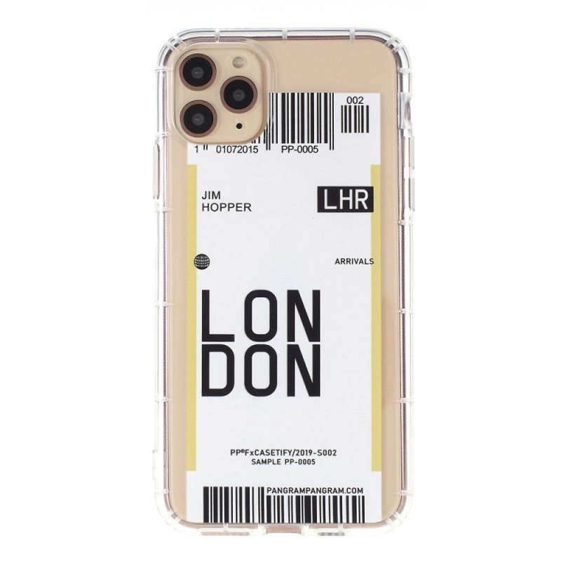 Cover for iPhone 11 Pro Max Boardingkort Til London