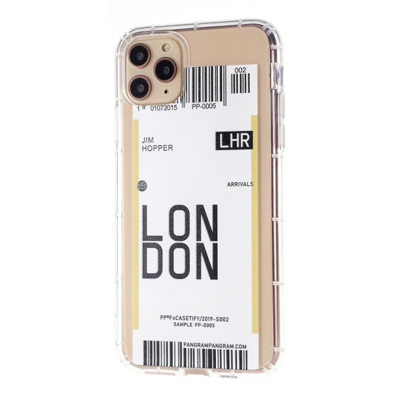 Cover for iPhone 11 Pro Max Boardingkort Til London