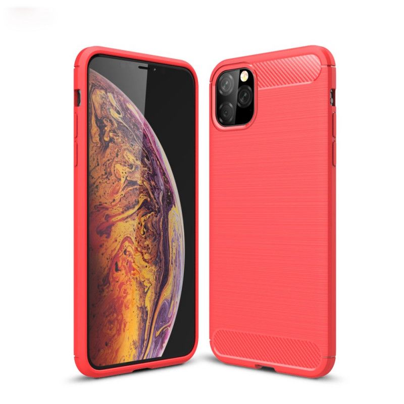 Cover for iPhone 11 Pro Max Sort Børstet Kulfiber