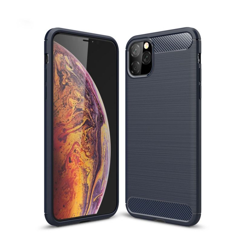 Cover for iPhone 11 Pro Max Sort Børstet Kulfiber