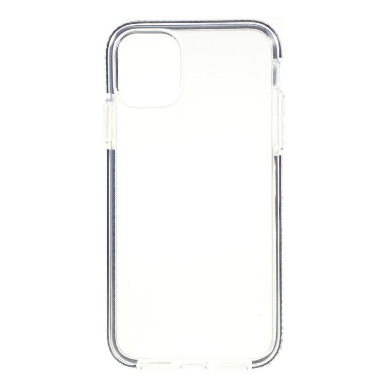 Cover for iPhone 11 Pro Max Sort Gennemsigtige Farvede Kanter