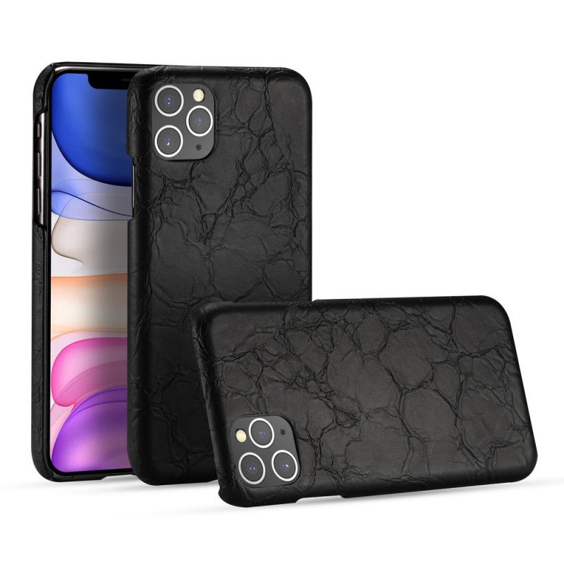 Cover for iPhone 11 Pro Max Sort Krokodillehudstruktur