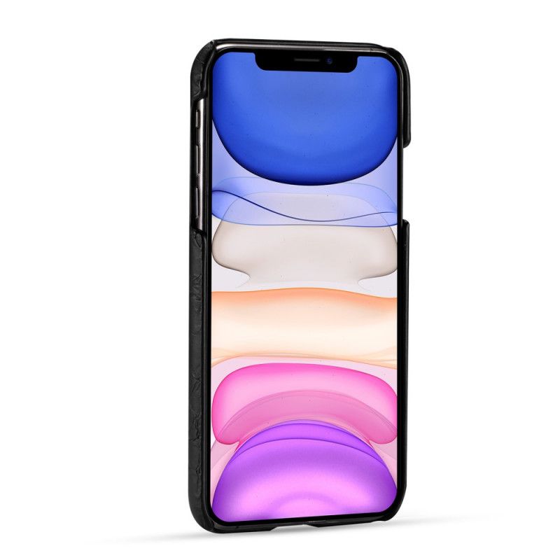 Cover for iPhone 11 Pro Max Sort Krokodillehudstruktur