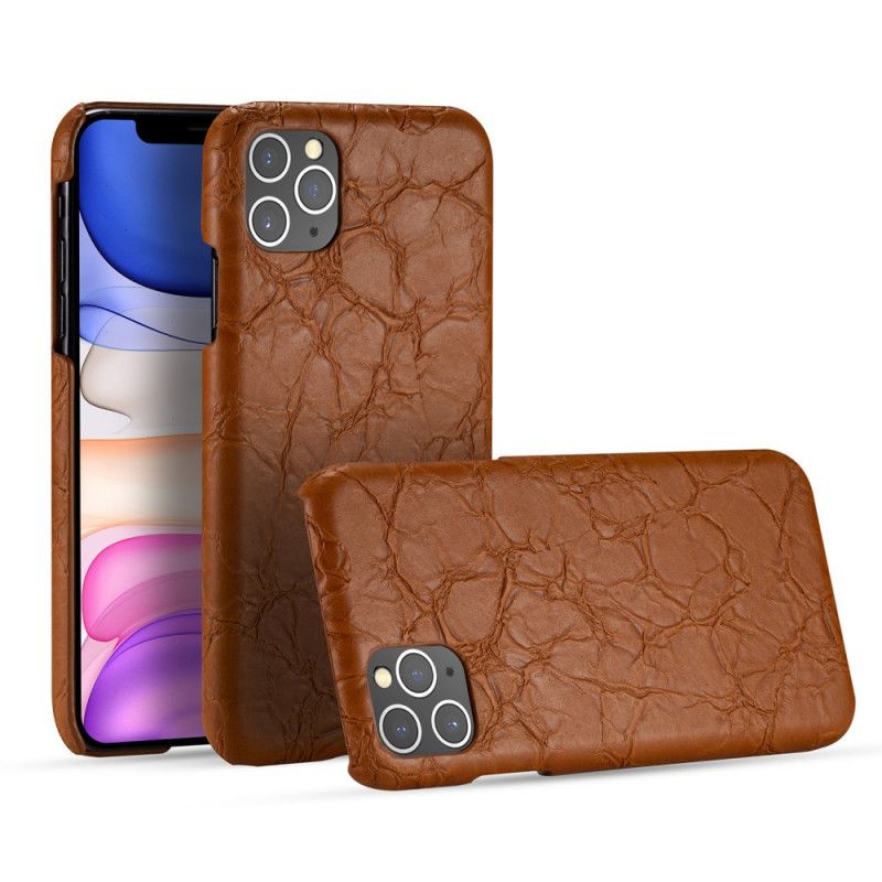 Cover for iPhone 11 Pro Max Sort Krokodillehudstruktur