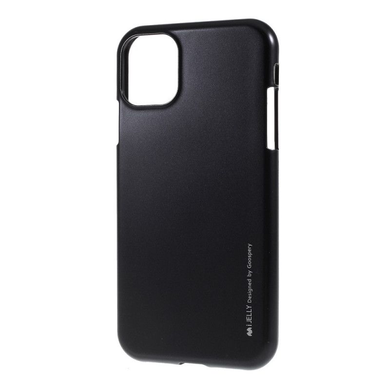 Cover for iPhone 11 Pro Max Sort Metaleffekt I Gelé Kviksølvstik