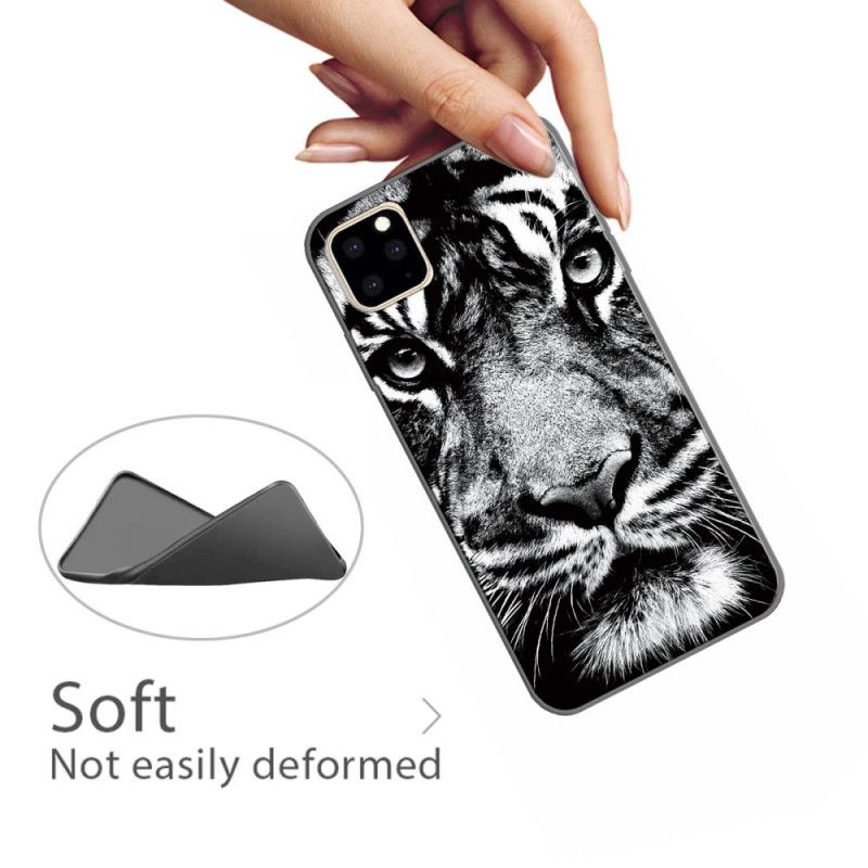 Cover for iPhone 11 Pro Max Sort Og Hvid Tiger