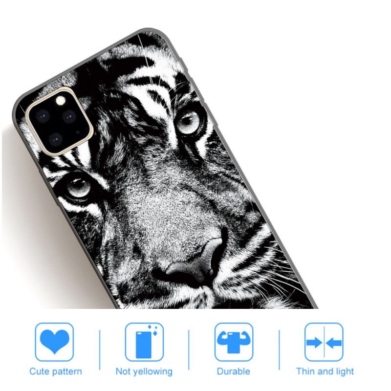 Cover for iPhone 11 Pro Max Sort Og Hvid Tiger