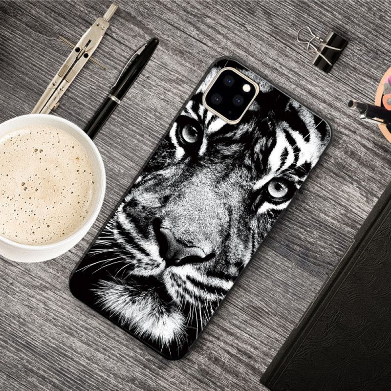 Cover for iPhone 11 Pro Max Sort Og Hvid Tiger