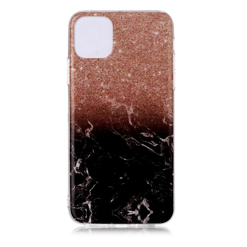 Cover for iPhone 11 Pro Max Sort Silikone Marmor