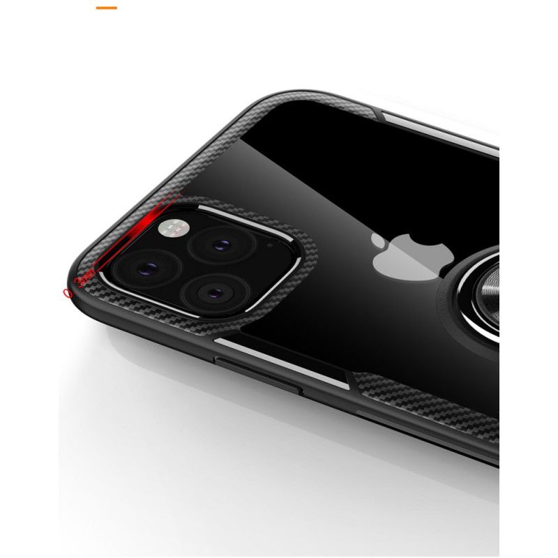 Cover for iPhone 11 Pro Max Sort Støttering Med Metaleffektkanter