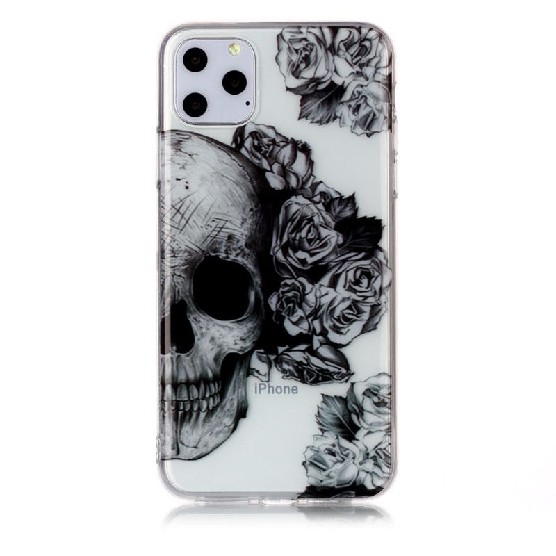 Cover iPhone 11 Pro Max Gennemsigtig Blomstret Kranium