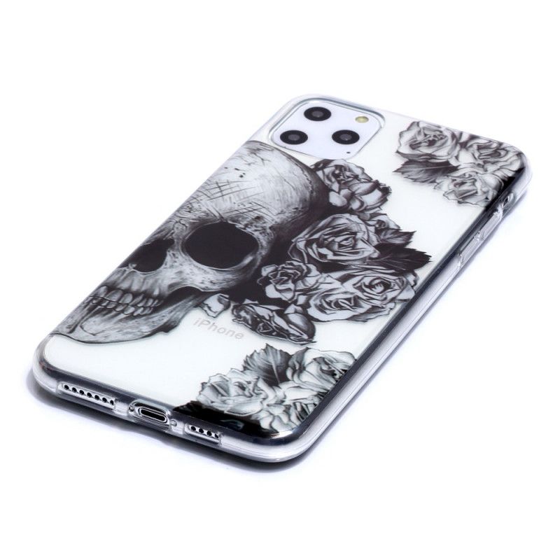 Cover iPhone 11 Pro Max Gennemsigtig Blomstret Kranium