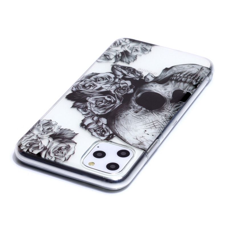 Cover iPhone 11 Pro Max Gennemsigtig Blomstret Kranium