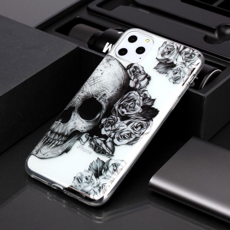 Cover iPhone 11 Pro Max Gennemsigtig Blomstret Kranium