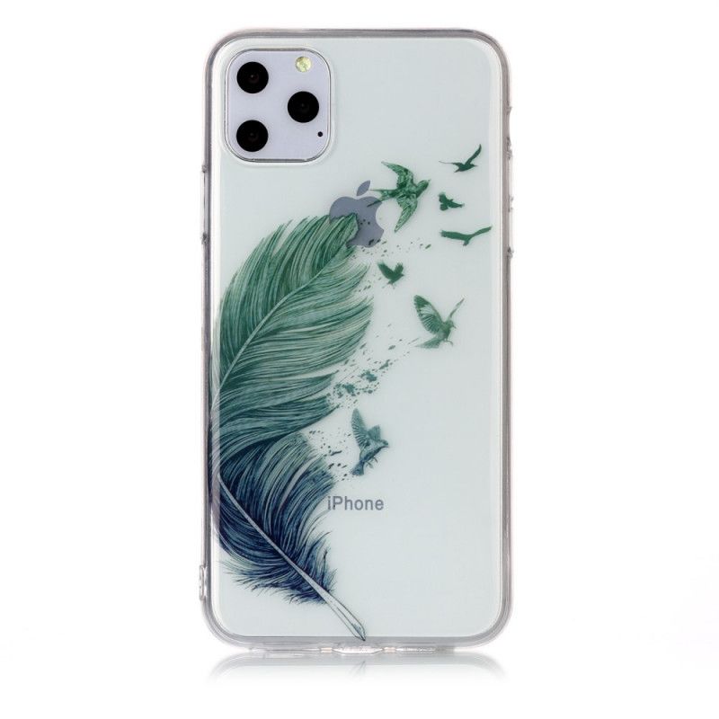 Cover iPhone 11 Pro Max Gennemsigtig Farvet Fjer Beskyttelse