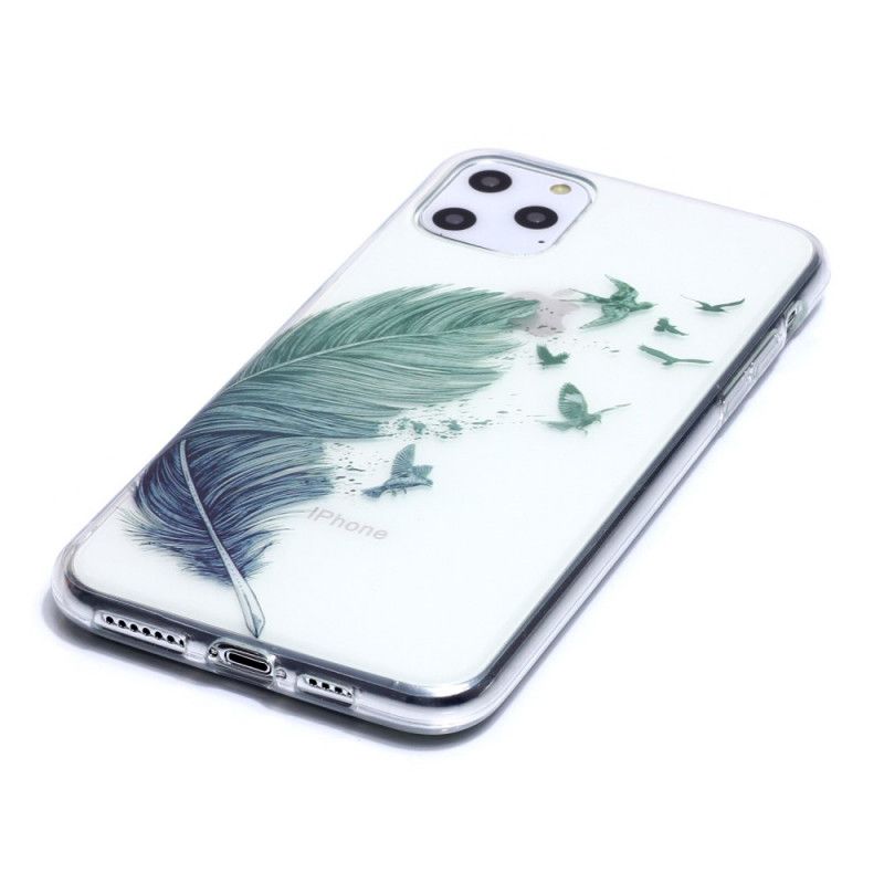 Cover iPhone 11 Pro Max Gennemsigtig Farvet Fjer Beskyttelse