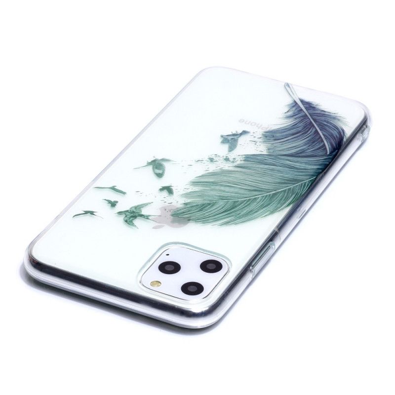 Cover iPhone 11 Pro Max Gennemsigtig Farvet Fjer Beskyttelse