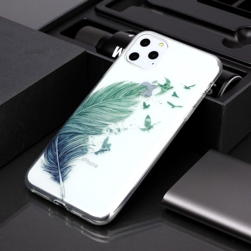 Cover iPhone 11 Pro Max Gennemsigtig Farvet Fjer Beskyttelse