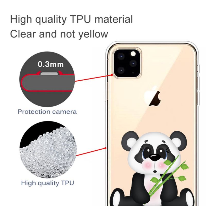 Cover iPhone 11 Pro Max Gennemsigtig Trist Panda