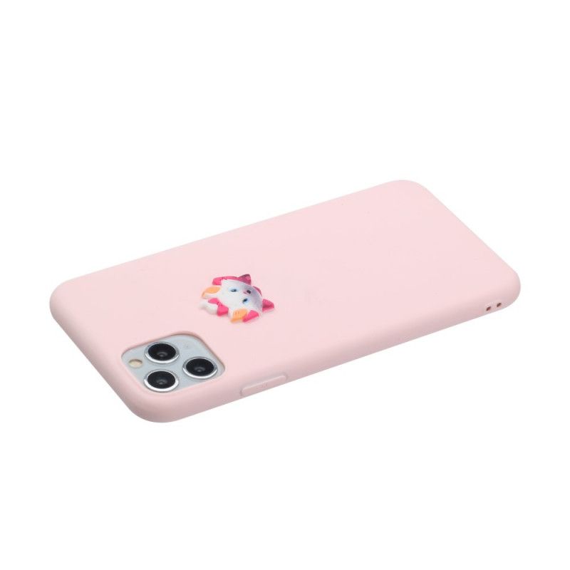 Cover iPhone 11 Pro Max Hvid Silikone Sjovt Dyrelogo