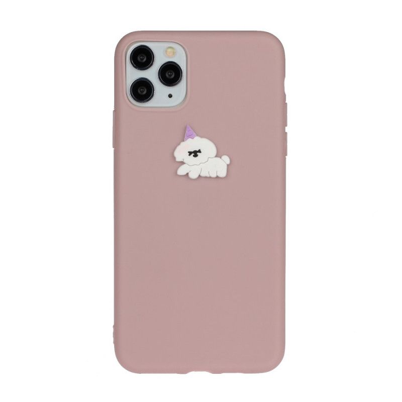 Cover iPhone 11 Pro Max Hvid Silikone Sjovt Dyrelogo