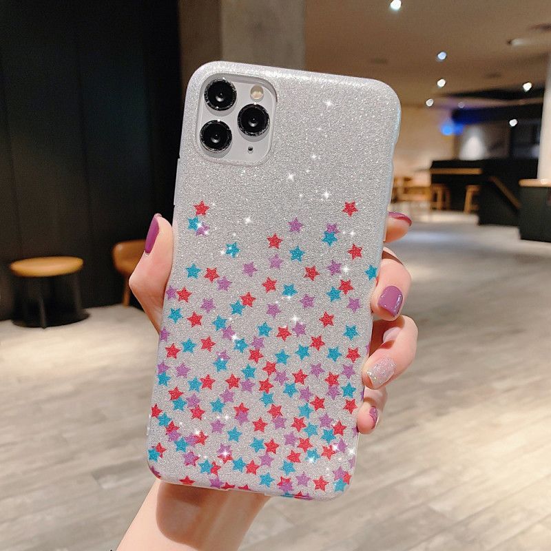 Cover iPhone 11 Pro Max Hvid Stjerne Glitter