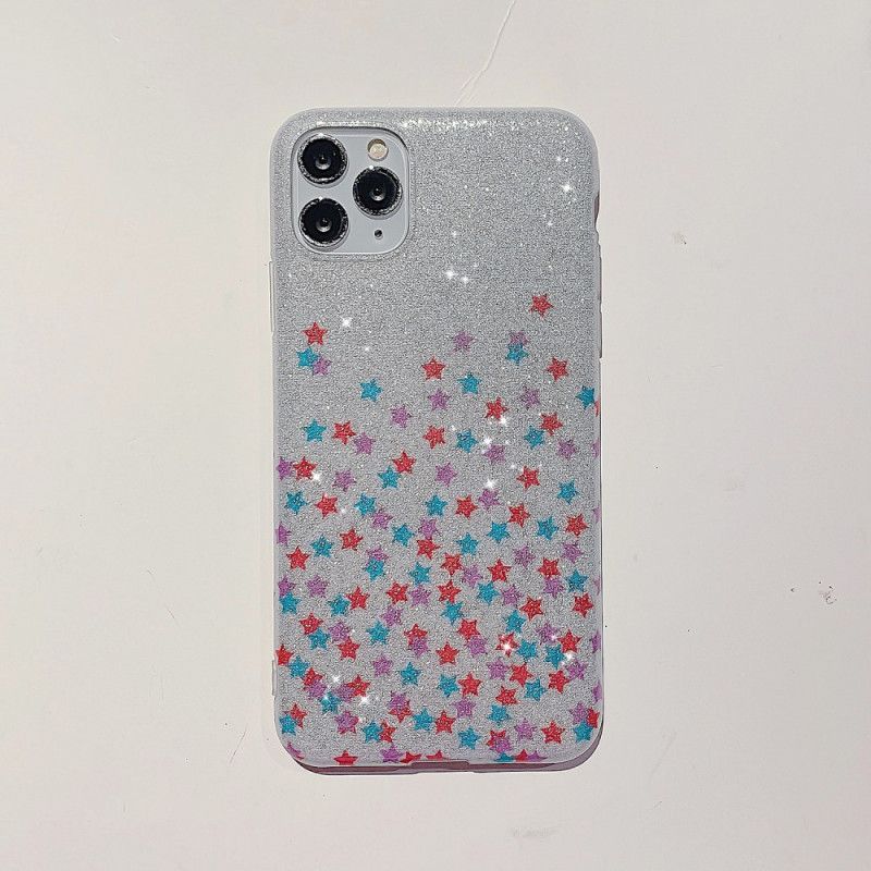 Cover iPhone 11 Pro Max Hvid Stjerne Glitter