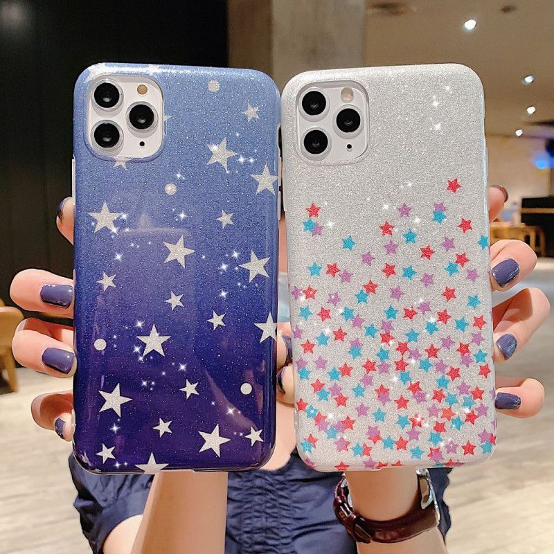 Cover iPhone 11 Pro Max Hvid Stjerne Glitter