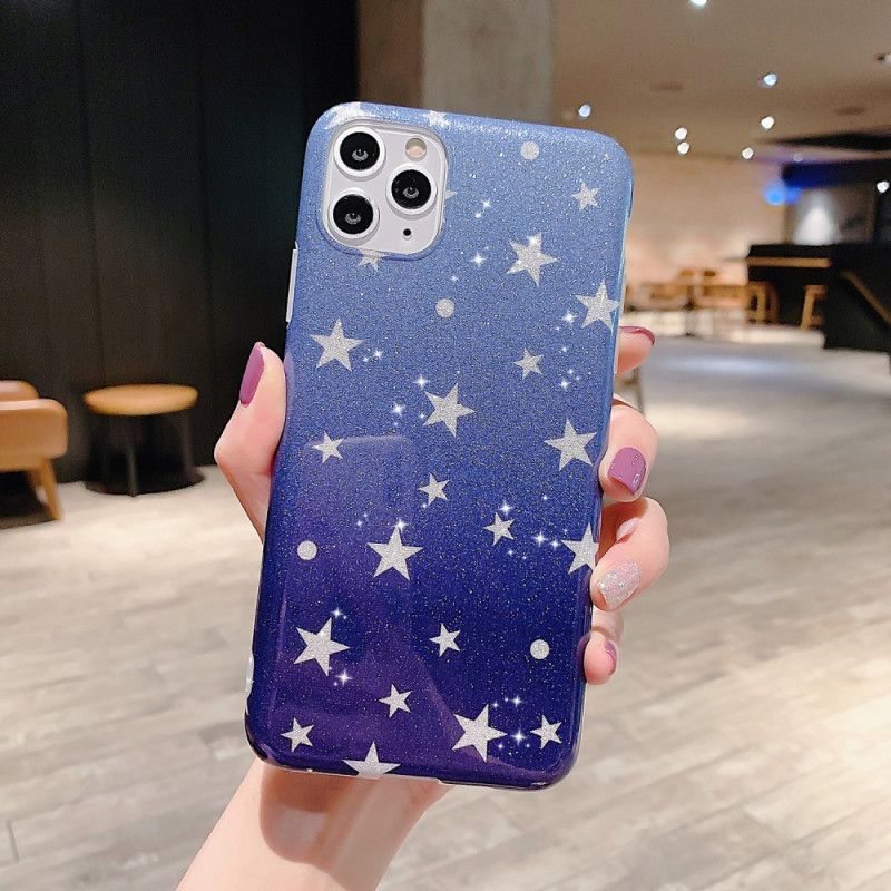 Cover iPhone 11 Pro Max Hvid Stjerne Glitter