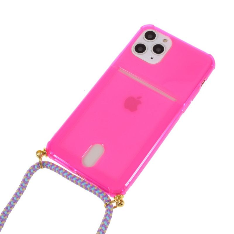 Cover iPhone 11 Pro Max Magenta Ledning Med Kortholder