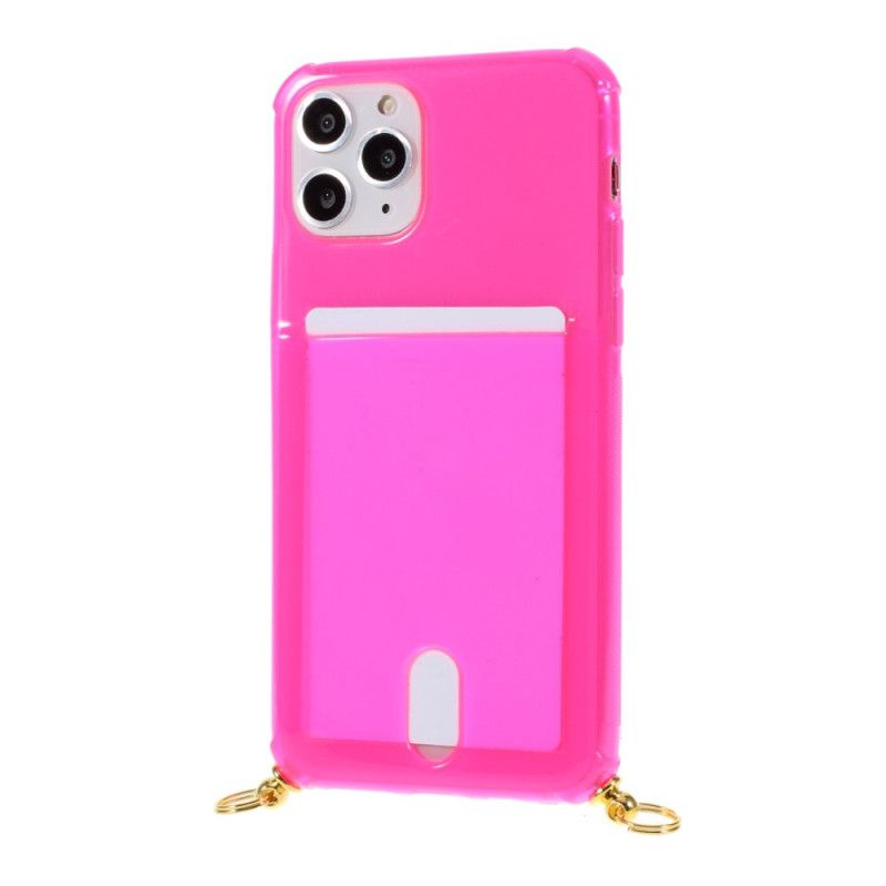 Cover iPhone 11 Pro Max Magenta Ledning Med Kortholder