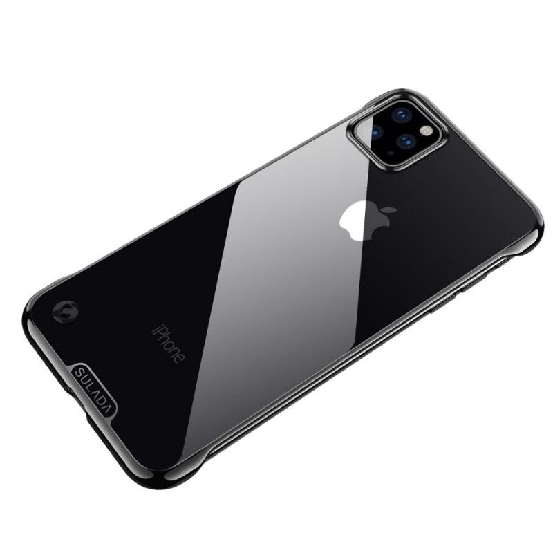 Cover iPhone 11 Pro Max Rød Mobilcover Gennemsigtig Sulada- Og Metaleffekt