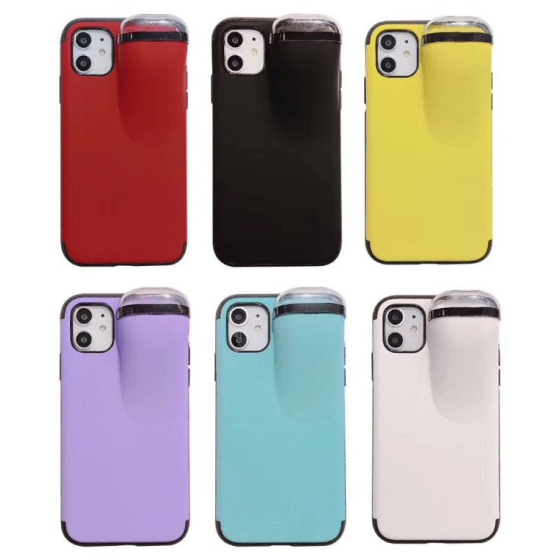 Cover iPhone 11 Pro Max Sort 2-I-1 Airpods Taske Beskyttelse